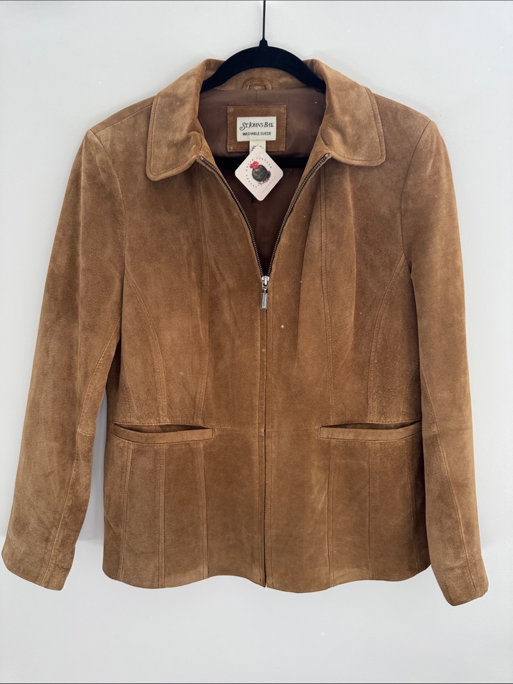 St. John's Bay Women's Brown Suede Zip Jacket
